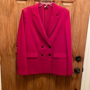 Never worn Topshop blazer. Red with black double breasted buttons. Size 10.